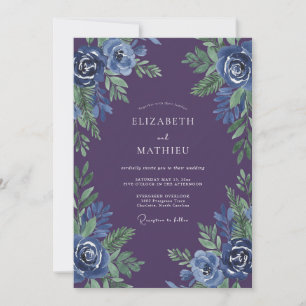 Convites Casamento Pétala Aquarela Ameixa