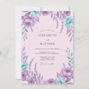Convites Casamento Pétala Aquática de Ámbar