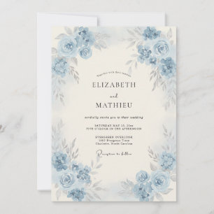 Convites Casamento Pétala Azul Centáurea