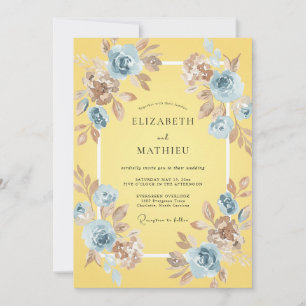 Convites Casamento Pétala Azure Amarelo