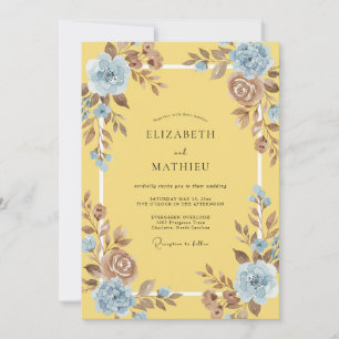 Convites Casamento Pétala Bege Amarelo