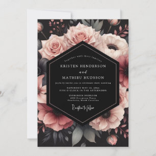 Convites Casamento Pétala Blush Noir