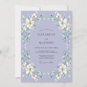 Convites Casamento Pétala Branca Lilás