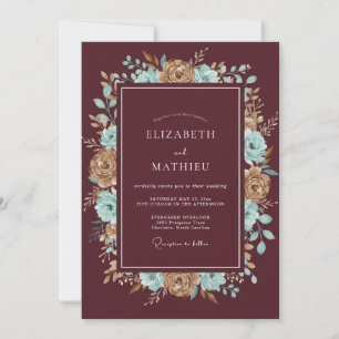Convites Casamento Pétala Bronze Marrom