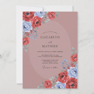 Convites Casamento Pétala Carmesim Malva