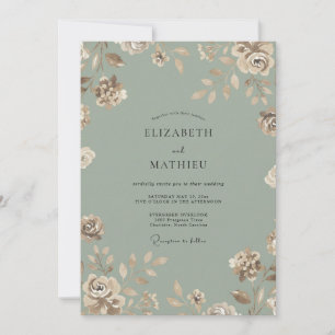 Convites Casamento Pétala Celadon Empoeirado