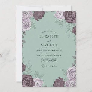 Convites Casamento Pétala Celadon Rosa Macio