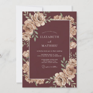Convites Casamento Pétala Champagne Bordeaux