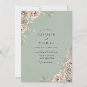 Convites Casamento Pétala Champanhe Celadon