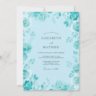 Convites Casamento Pétala Ciano