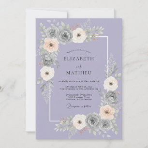 Convites Casamento Pétala Cinza Lilás