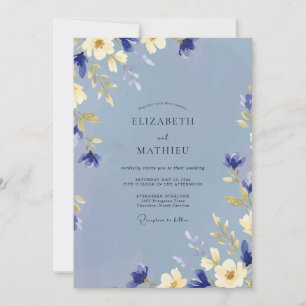 Convites Casamento Pétala Creme Suave Periwinkle