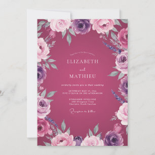 Convites Casamento Pétala de Ámbar Magenta