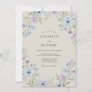 Convites Casamento Pétala de Ametista Periwinkle