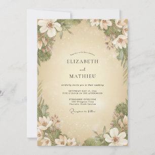 Convites Casamento Pétala de Champanhe Creme