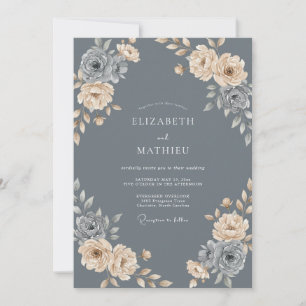 Convites Casamento Pétala de Champanhe Slate