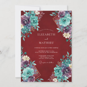 Convites Casamento Pétala de Combustível Carmesim