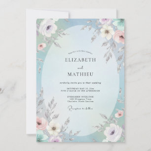 Convites Casamento Pétala de Coral Macio Periwinkle