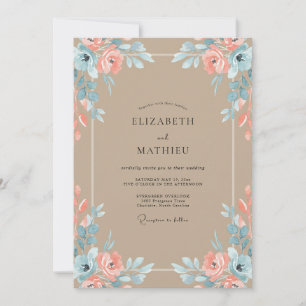 Convites Casamento Pétala de Coral Macio Taupe