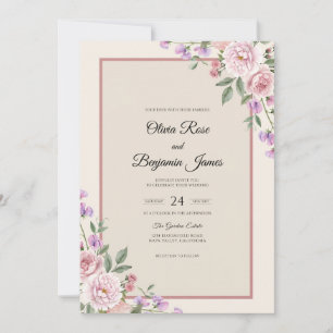 Convites Casamento Pétala de Creme de Lavanda