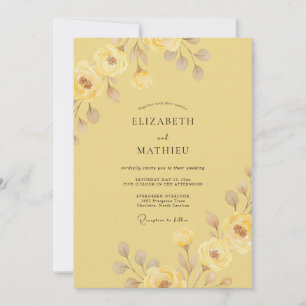 Convites Casamento Pétala de Creme de Manteiga Dourado