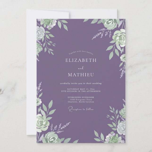 Convites Casamento Pétala de Hortelã Artisanal Âmbar (Frente)