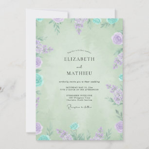 Convites Casamento Pétala de Hortelã e Periwinkle