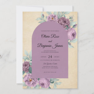 Convites Casamento Pétala de Lilás Rosa Vintage