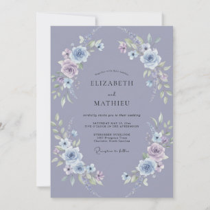 Convites Casamento Pétala de Mauve de Aço