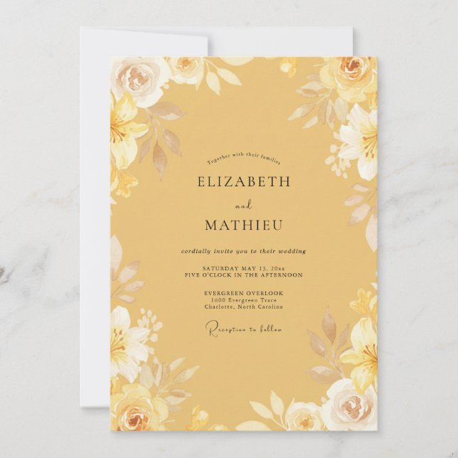 Convites Casamento Pétala de Mel (Frente)