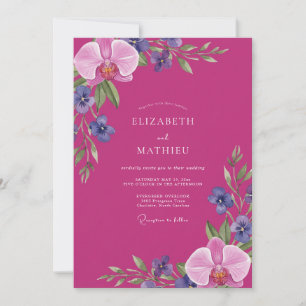 Convites Casamento Pétala de Orquídea Magenta