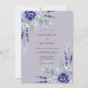 Convites Casamento Pétala de Periwinkle Lavanda Pálida