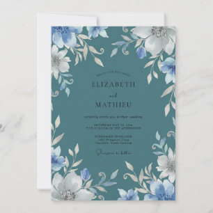Convites Casamento Pétala de Periwinkle Slate