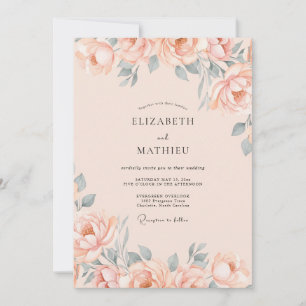 Convites Casamento Pétala de Pêssego Macio Slate