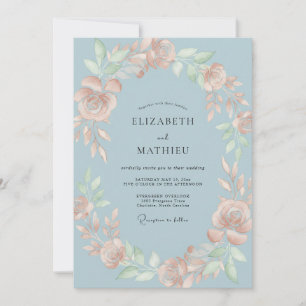 Convites Casamento Pétala de Pêssego Slate