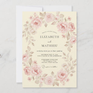 Convites Casamento Pétala de Rosa Bege Taupe