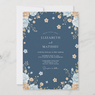 Convites Casamento Pétala Dourada Aço