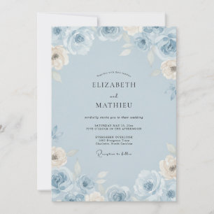 Convites Casamento Pétala Gelo Azul