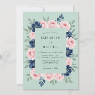 Convites Casamento Pétala Índigo Espuma do Mar