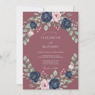 Convites Casamento Pétala Índigo Malva