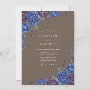 Convites Casamento Pétala Índigo Taupe