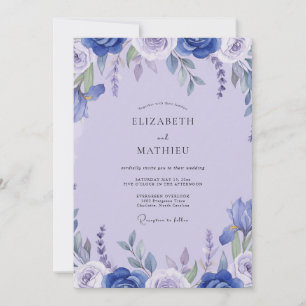 Convites Casamento Pétala Lavanda Cobalto