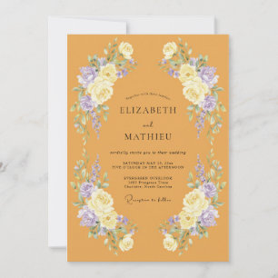 Convites Casamento Pétala Lilás Âmbar