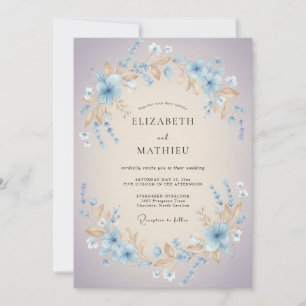 Convites Casamento Pétala Lilás Champagne
