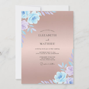 Convites Casamento Pétala Lilás Cobre