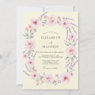 Convites Casamento Pétala Lilás Creme