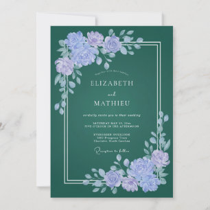 Convites Casamento Pétala Lilás Esmeralda