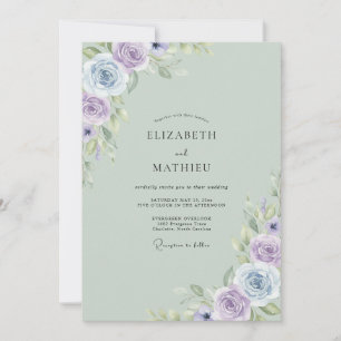 Convites Casamento Pétala Lilás Macia Menta