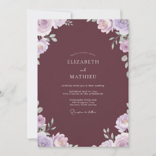 Convites Casamento Pétala Lilás Rosa