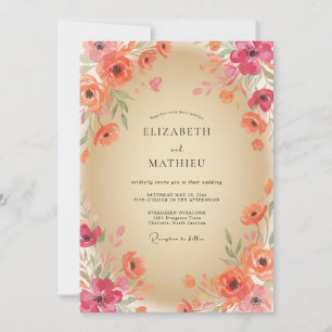 Convites Casamento Pétala Magenta Coral